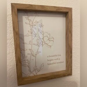 8”x10” flower wall art a beautiful day begins with a beautiful mindset